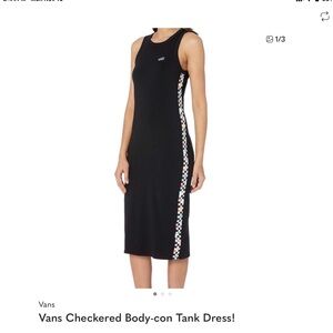 Vans Black Maxi Dress with Checkered Sides